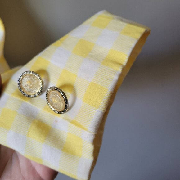 Marina Sitbon for Kamosho Paris Yellow Gingham Cropped Jacket 1980s Vintage - Picture 11 of 16